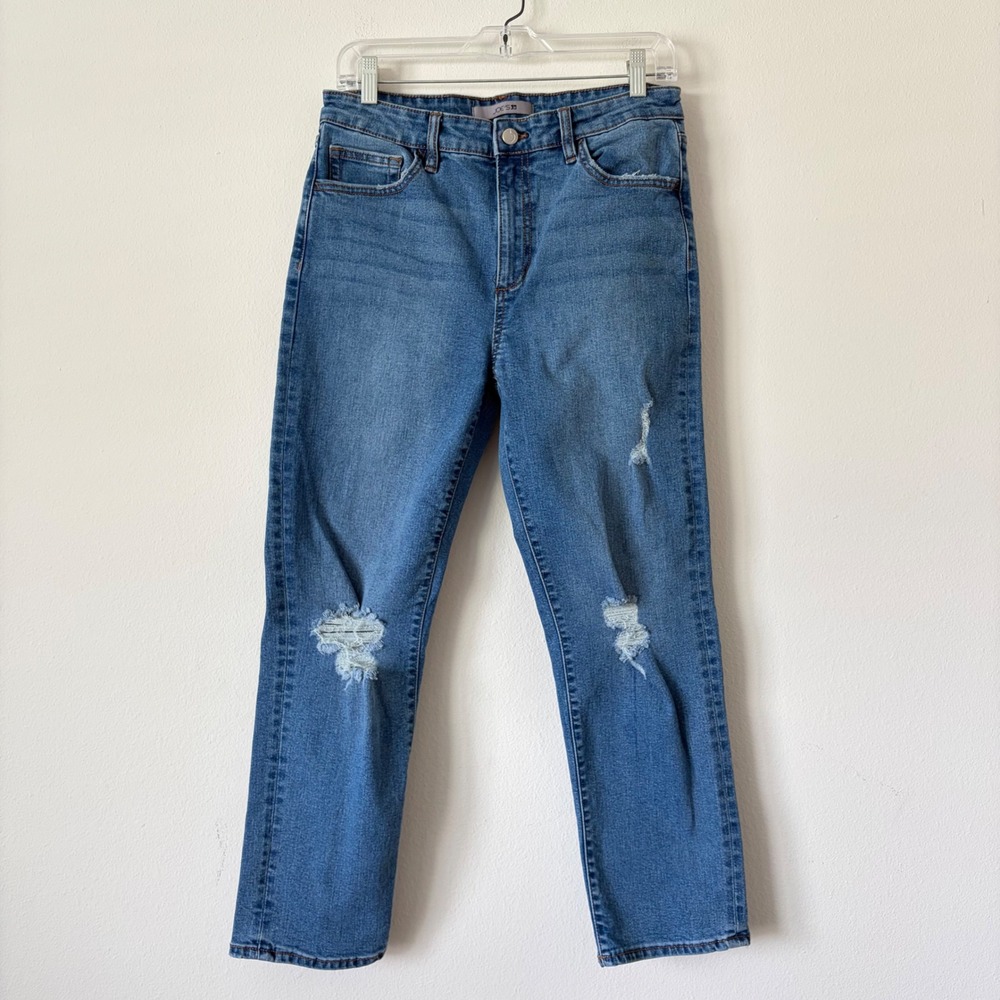 Joes Jeans Womens‎ High Rise Distressed Straight Leg Blue Denim Size 28 Grunge